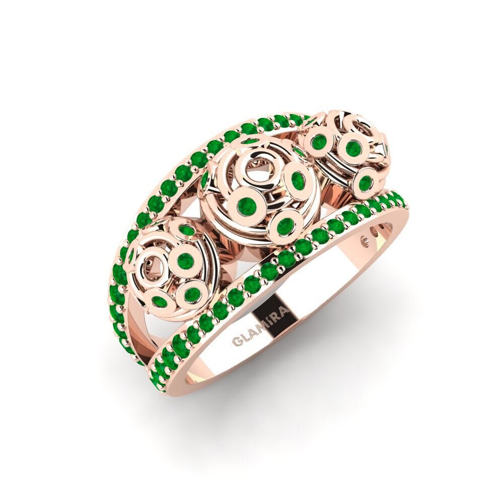 14ct Rose Gold Emerald Ring Clarendon