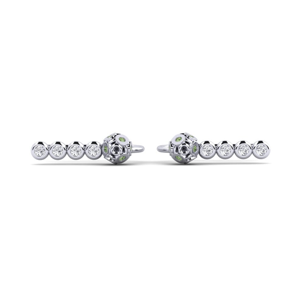 950 Platinum Green Diamond Women's Earring Cobden