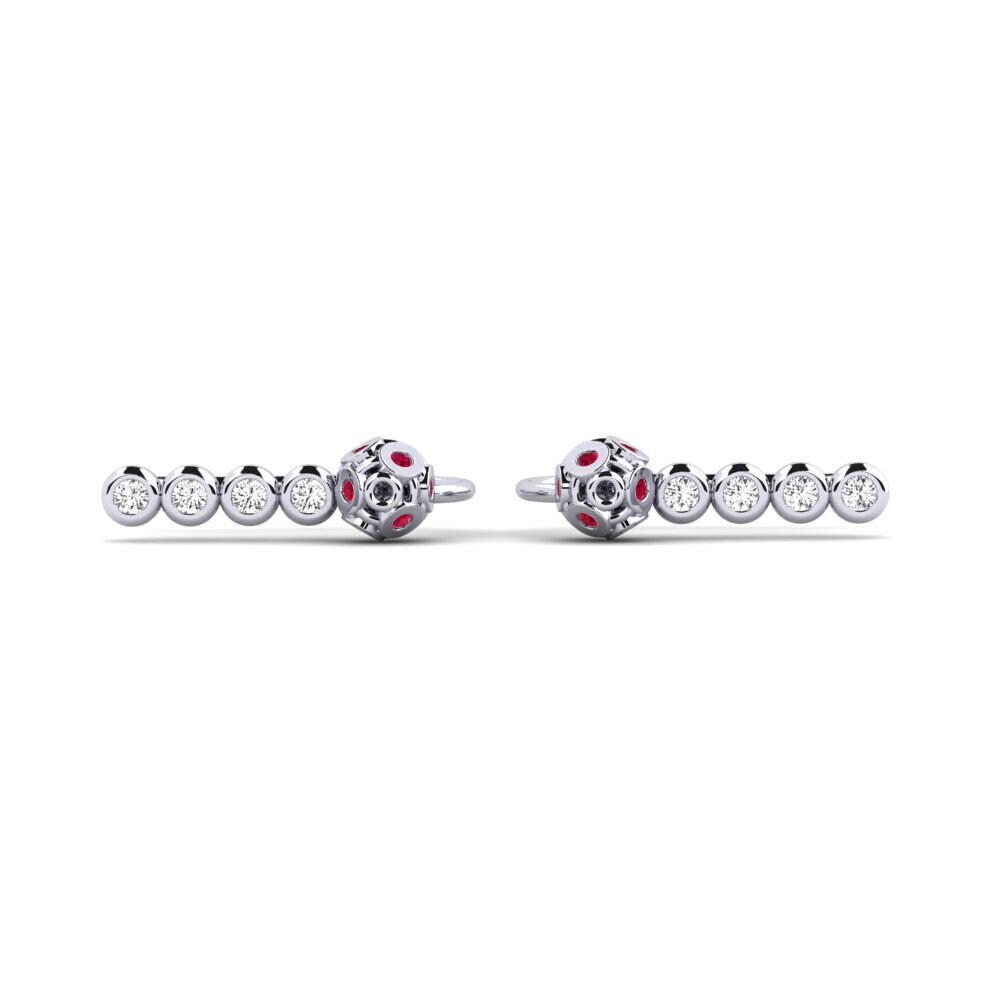 950 Platinum Ruby Women's Earring Cobden
