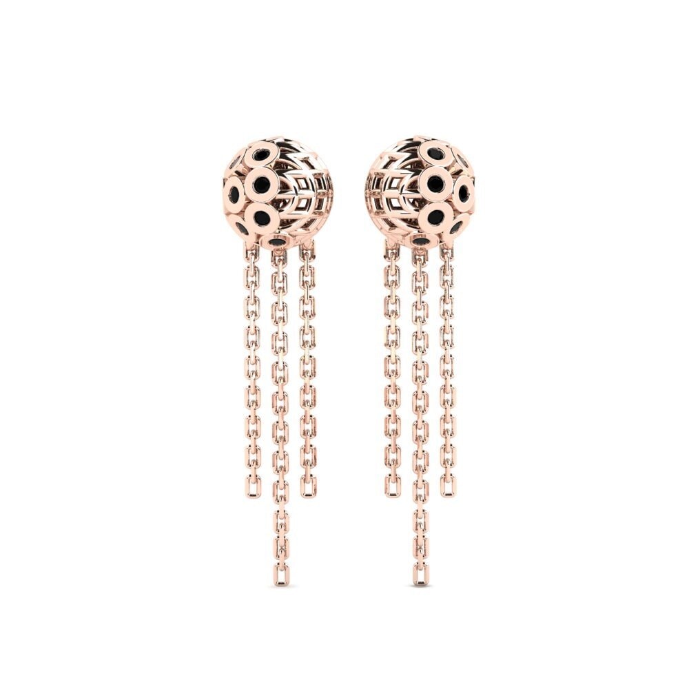 14ct Rose Gold Black Onyx Women's Earring Coleman