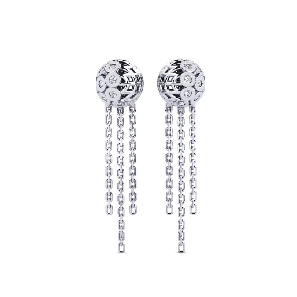 14k White Gold Diamond Women's Earring Coleman