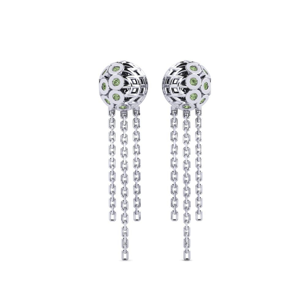 950 Platinum Green Diamond Women's Earring Coleman