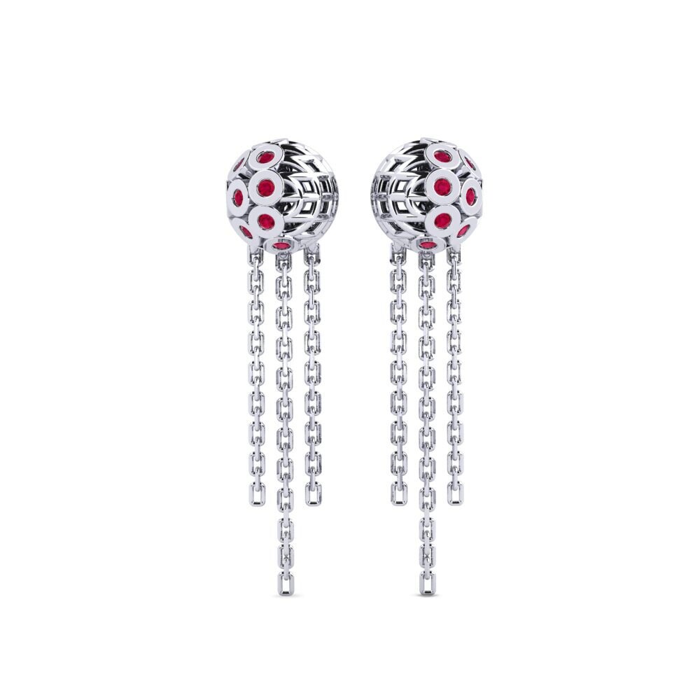 950 Platinum Ruby Women's Earring Coleman