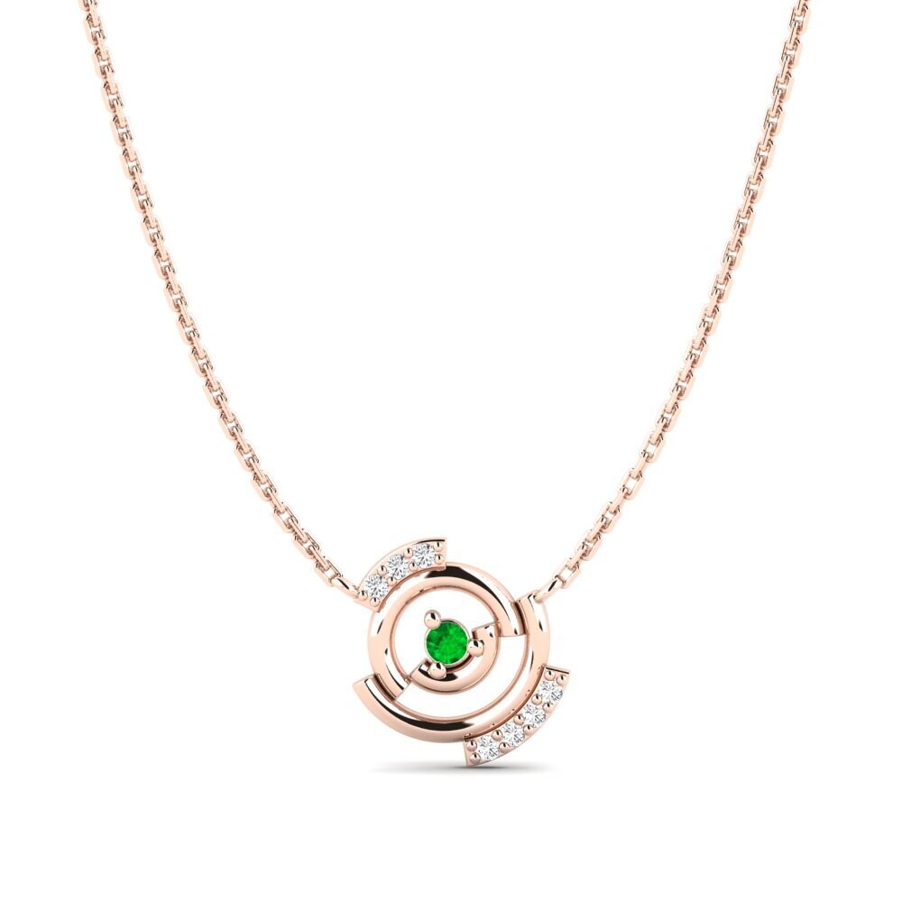 14ct Rose Gold Emerald Women's Necklace Conformity