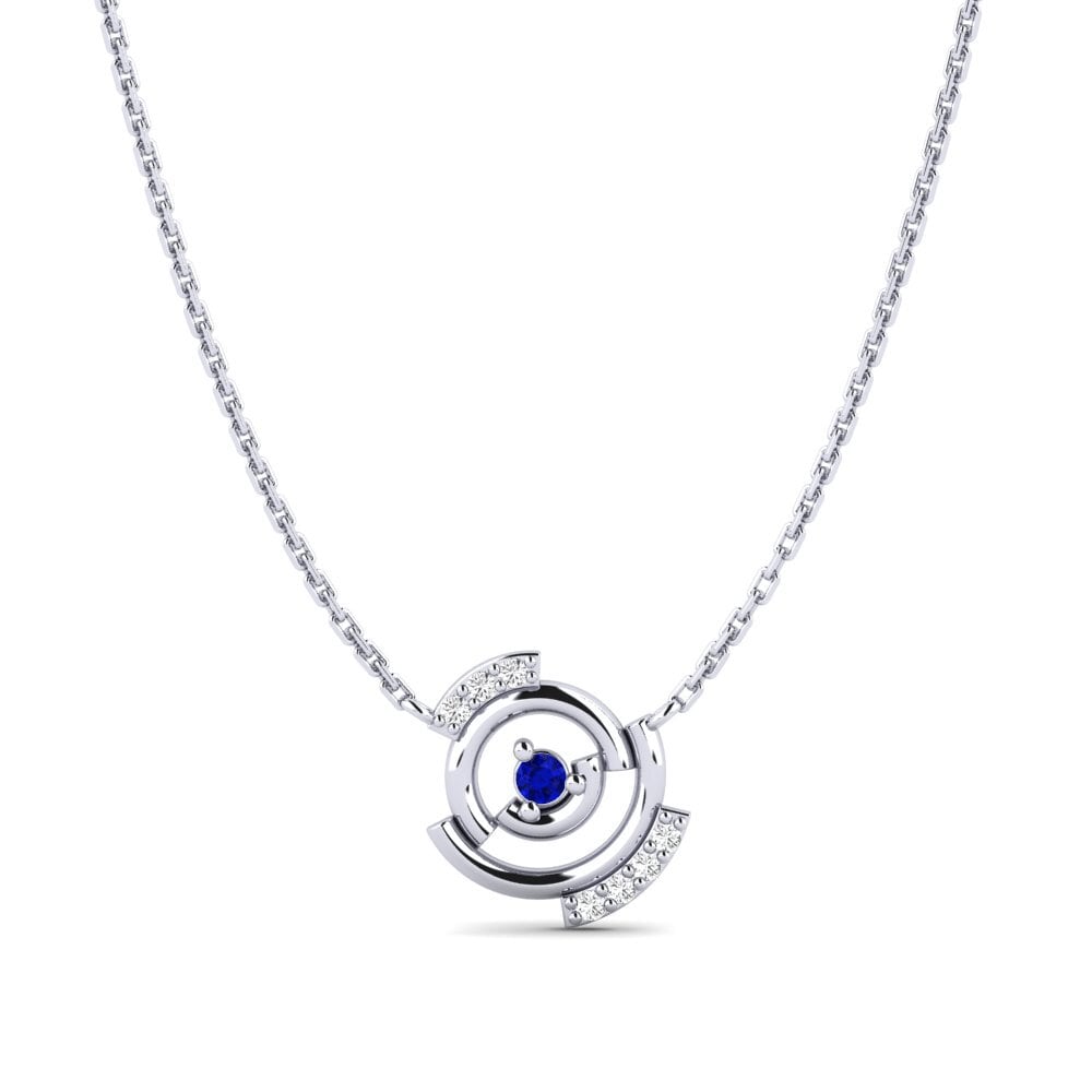 14ct White Gold Sapphire Women's Necklace Conformity