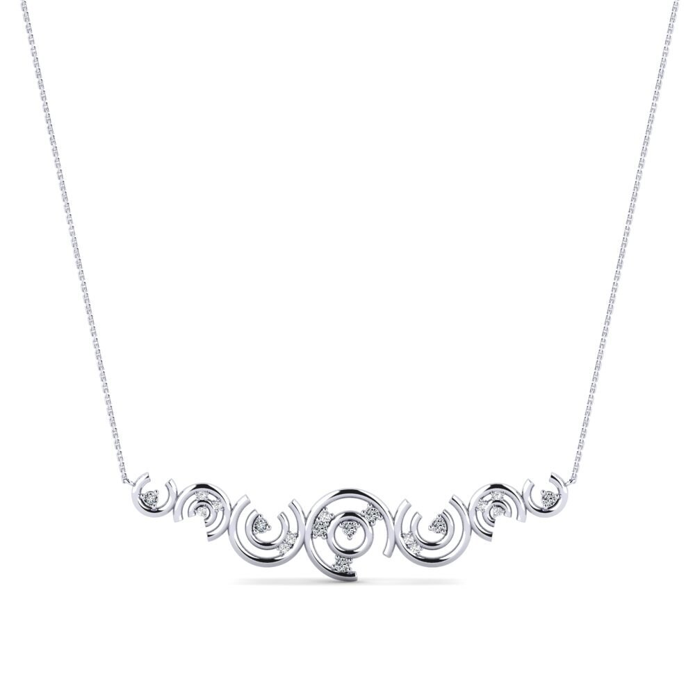 18ct White Gold Zirconia Women's Necklace Contingency