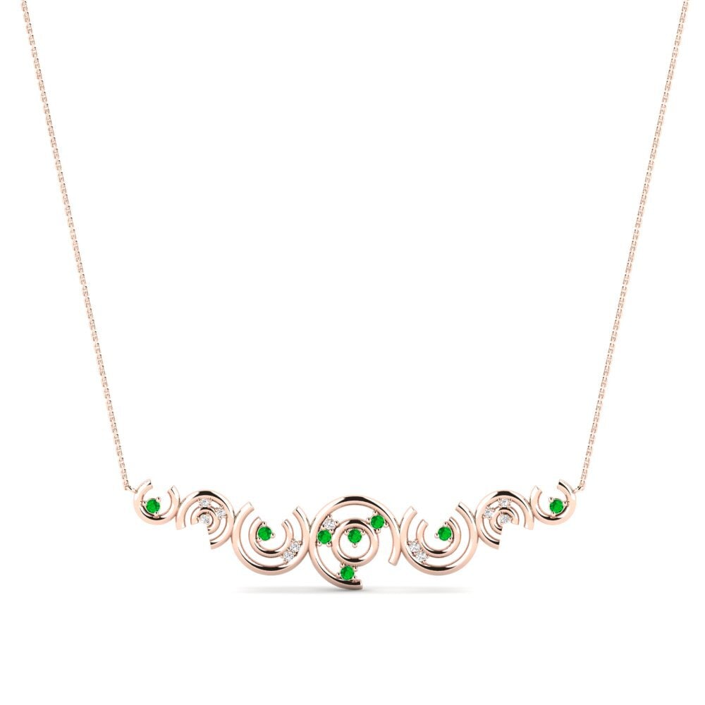 14ct Rose Gold Emerald Women's Necklace Contingency