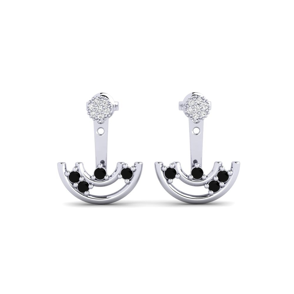 950 Platinum Black Sapphire Women's Earring Convolutiones