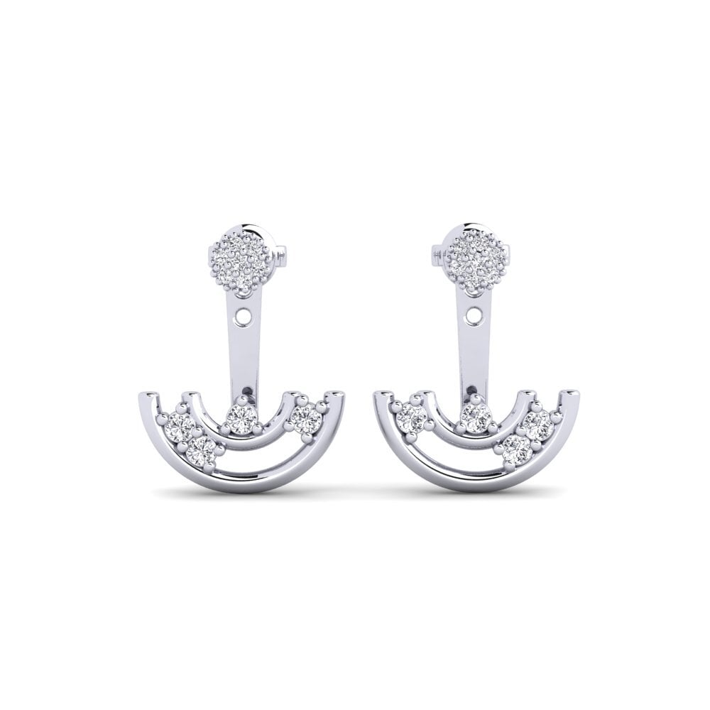 14k White Gold Diamond Women's Earring Convolutiones
