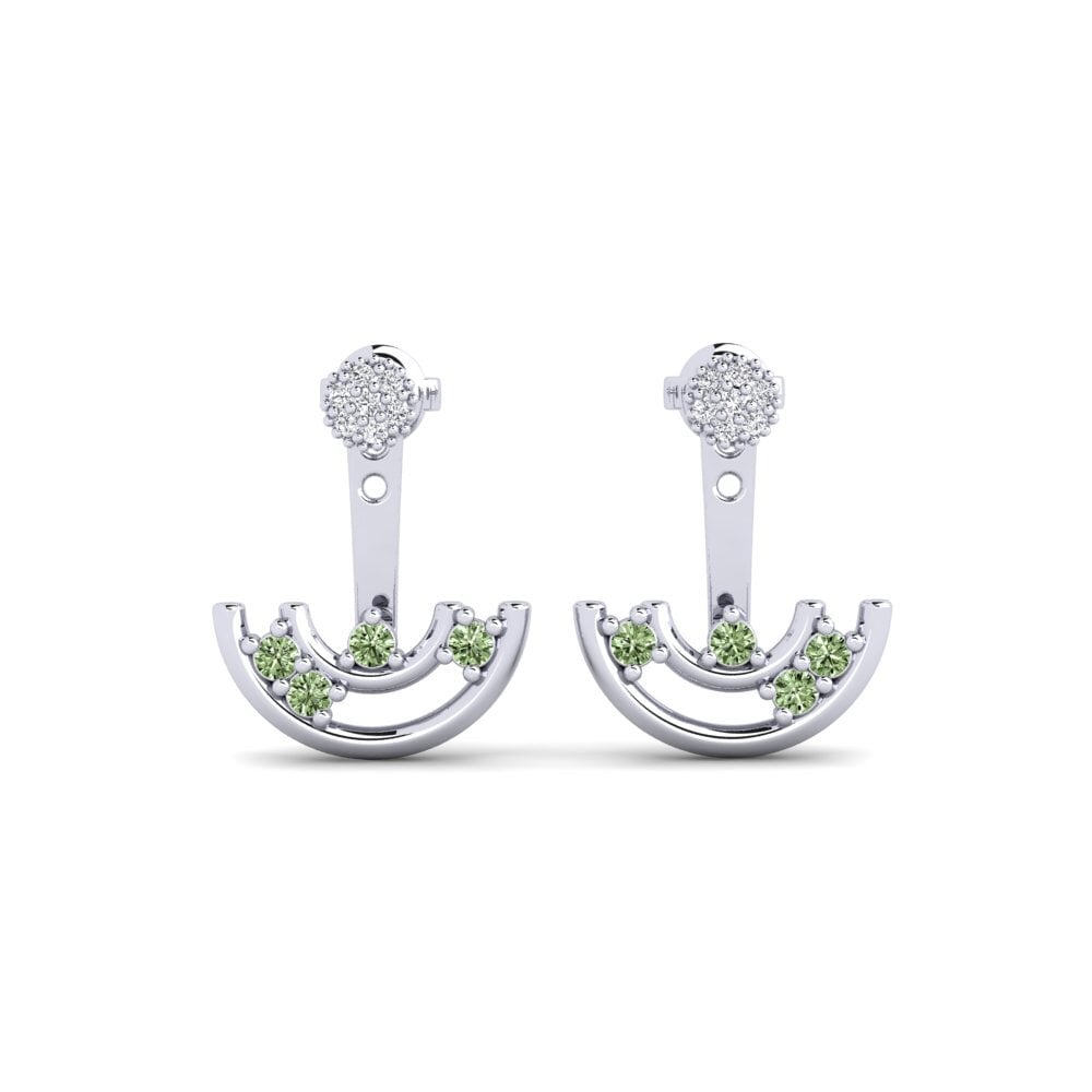 950 Platinum Green Diamond Women's Earring Convolutiones