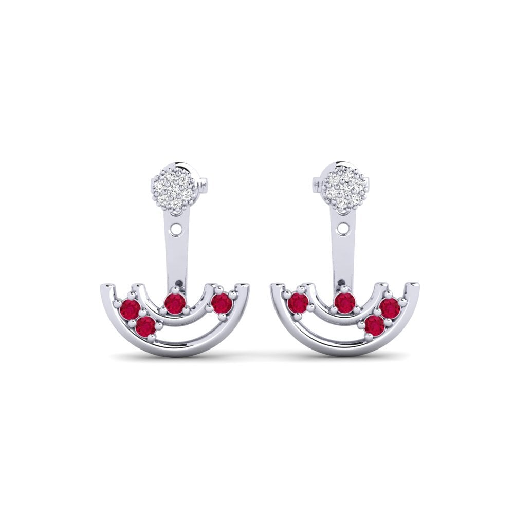 950 Platinum Ruby Women's Earring Convolutiones