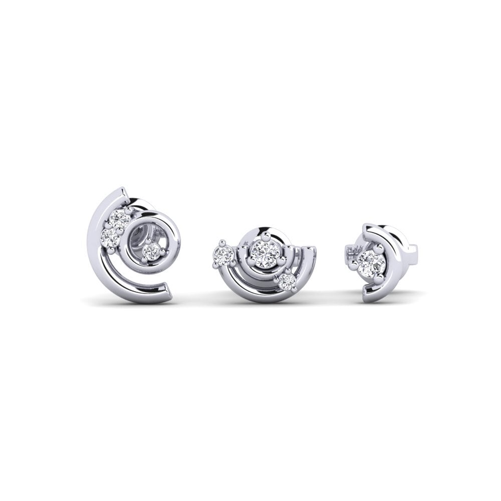14k White Gold Diamond Women's Earring Corbeyrier - SET