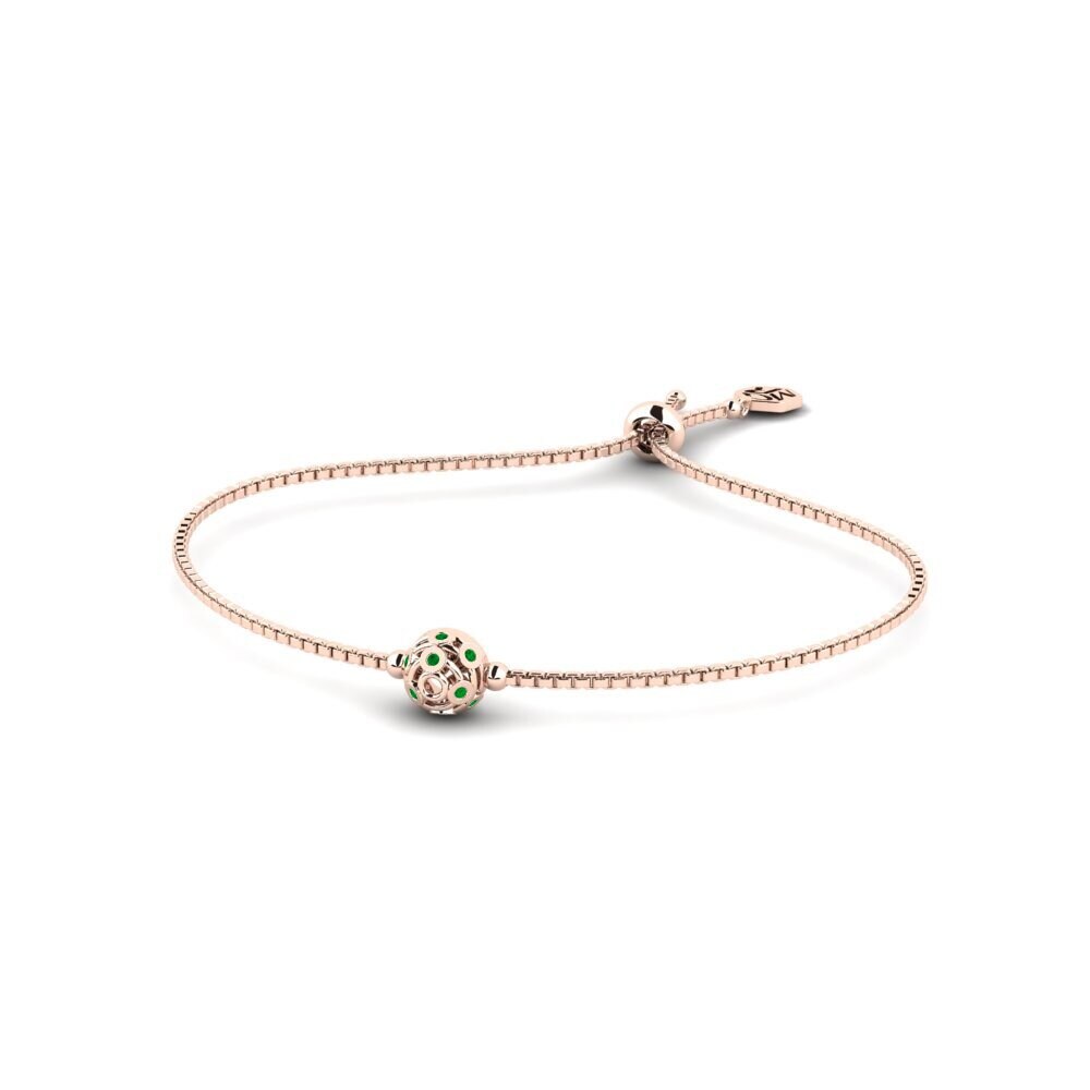 14ct Rose Gold Emerald Women's Bracelet Corsham