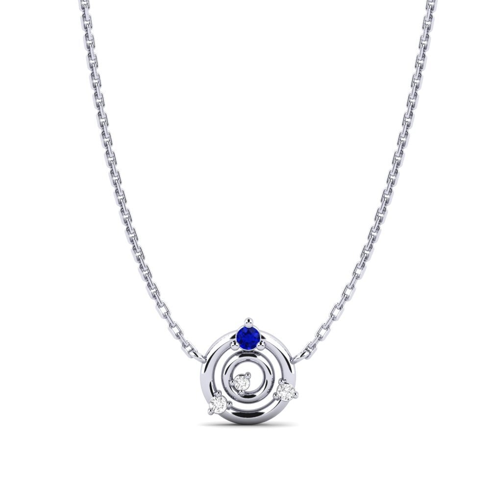 950 Platinum Sapphire Women's Necklace Cosmometry