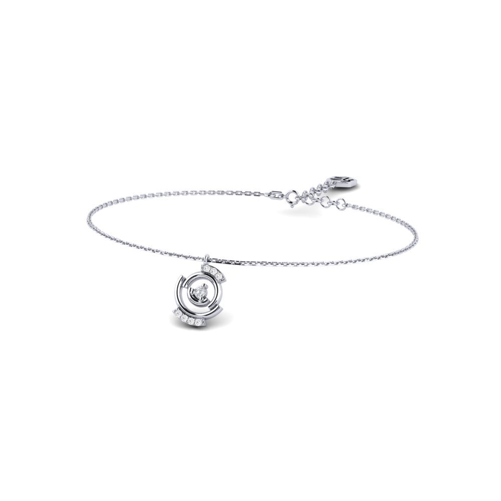 18ct White Gold Zirconia Women's Bracelet Cosmothed