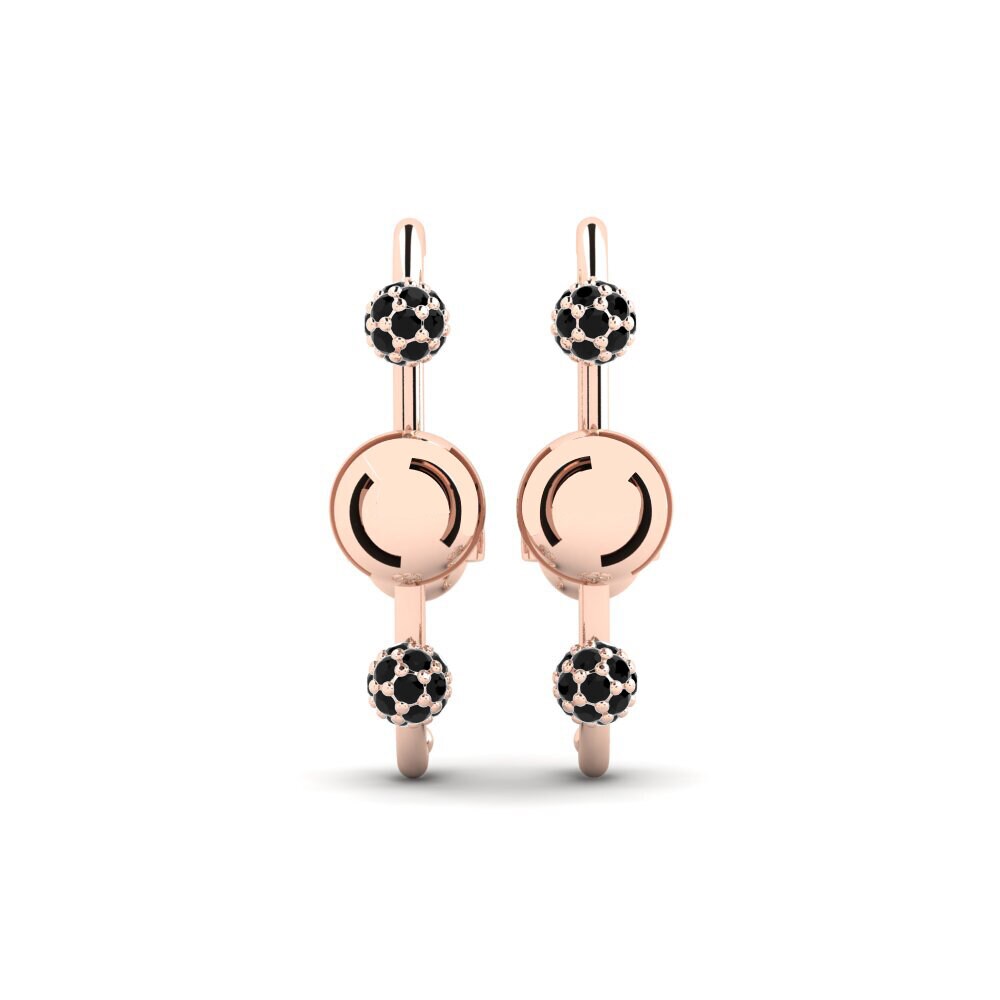 14ct Rose Gold Black Onyx Women's Earring Courland