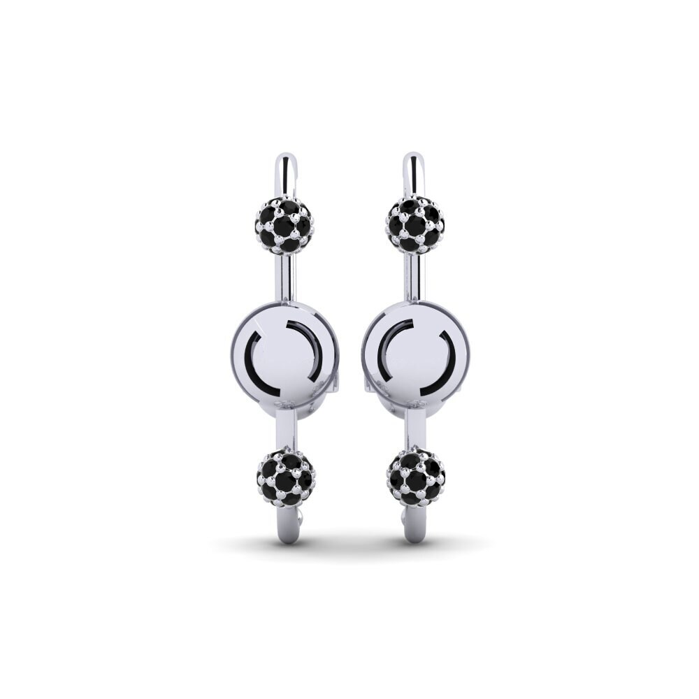 950 Platinum Black Sapphire Women's Earring Courland