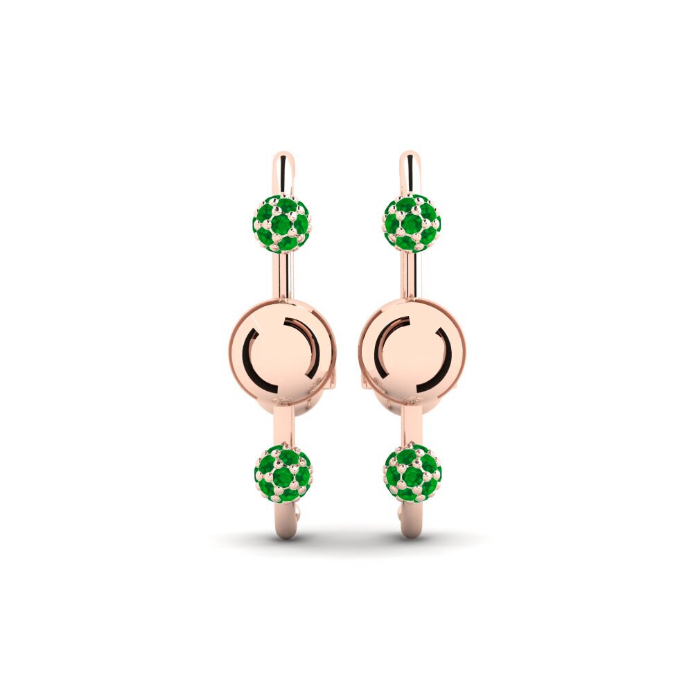 14ct Rose Gold Emerald Women's Earring Courland