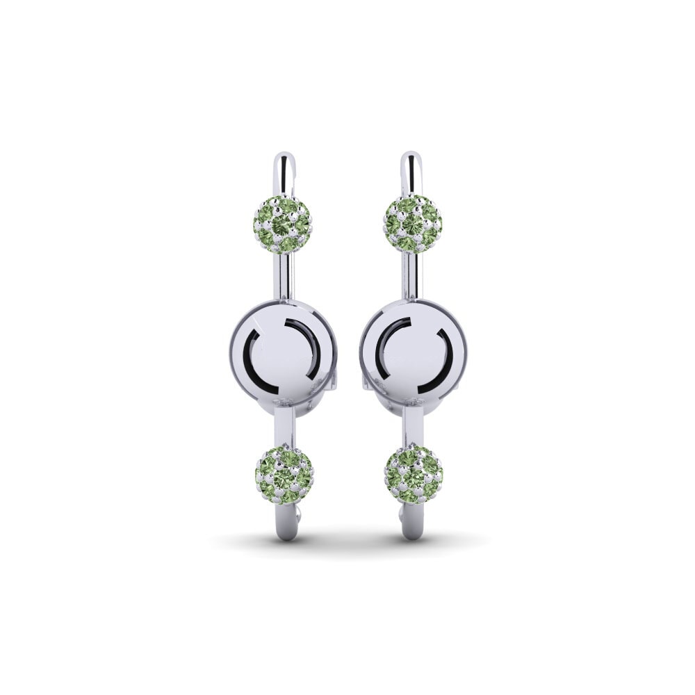 950 Platinum Green Diamond Women's Earring Courland