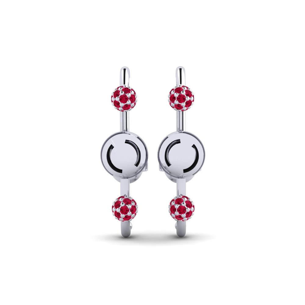 950 Platinum Ruby Women's Earring Courland