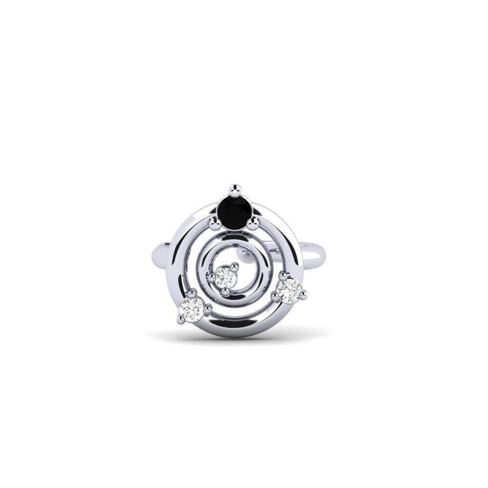 950 Platinum Black Sapphire Women's Earring Covariance