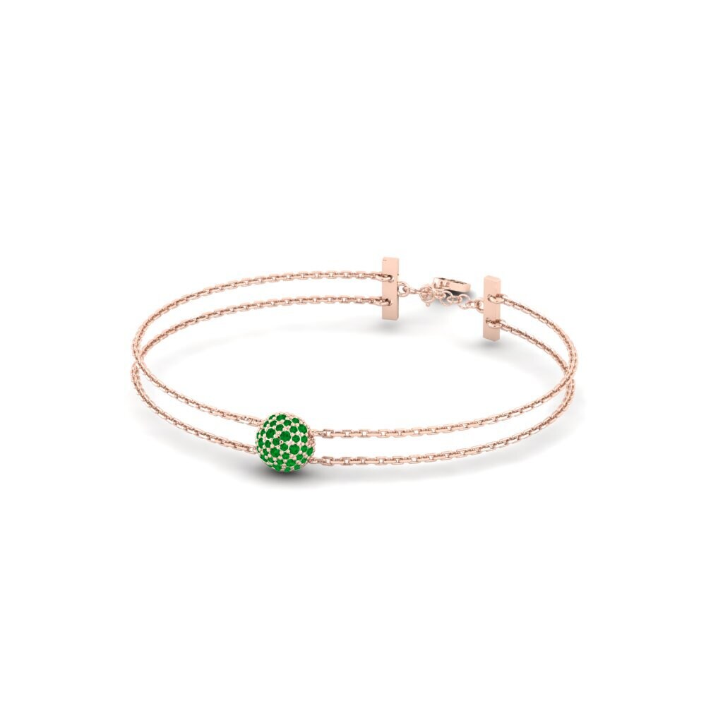 14ct Rose Gold Emerald Women's Bracelet Creekside