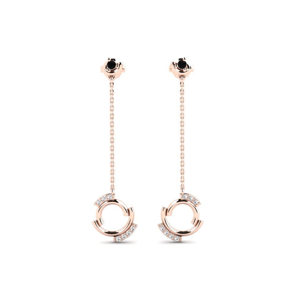14ct Rose Gold Black Onyx Women's Earring Directrix