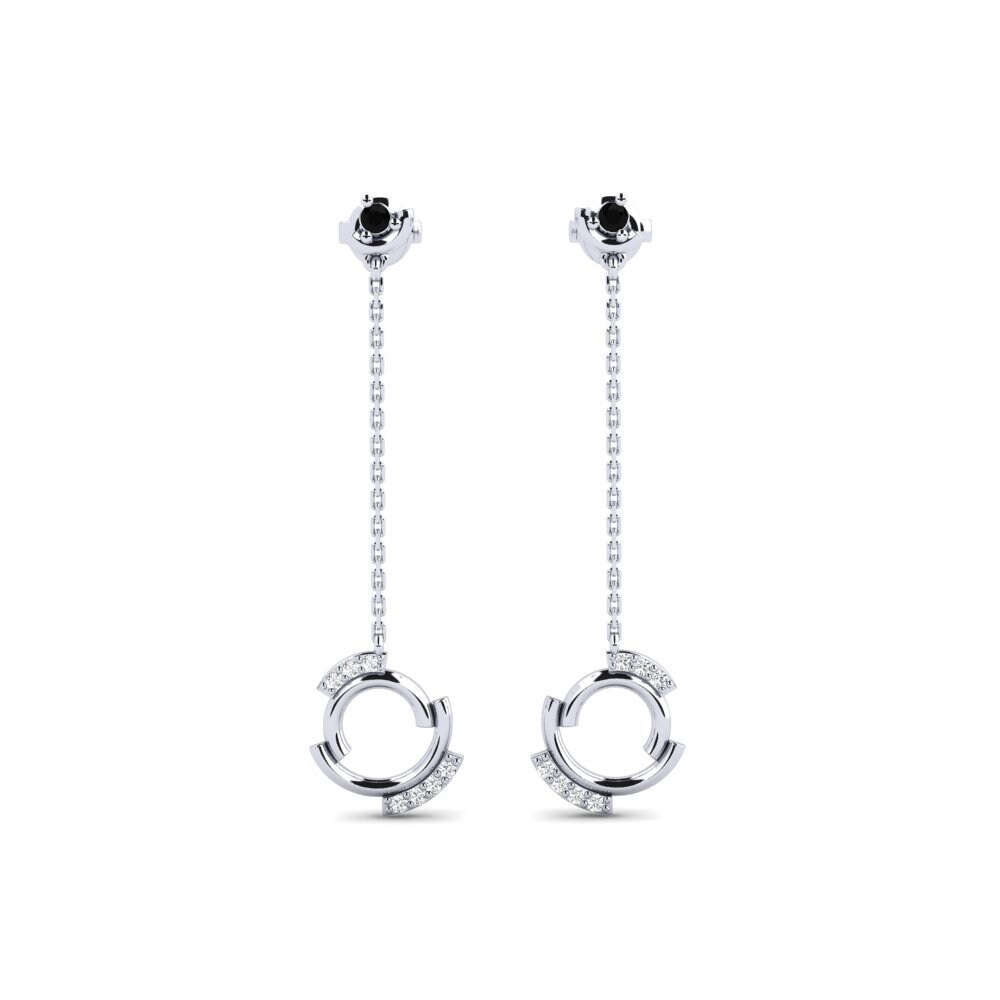 950 Platinum Black Sapphire Women's Earring Directrix
