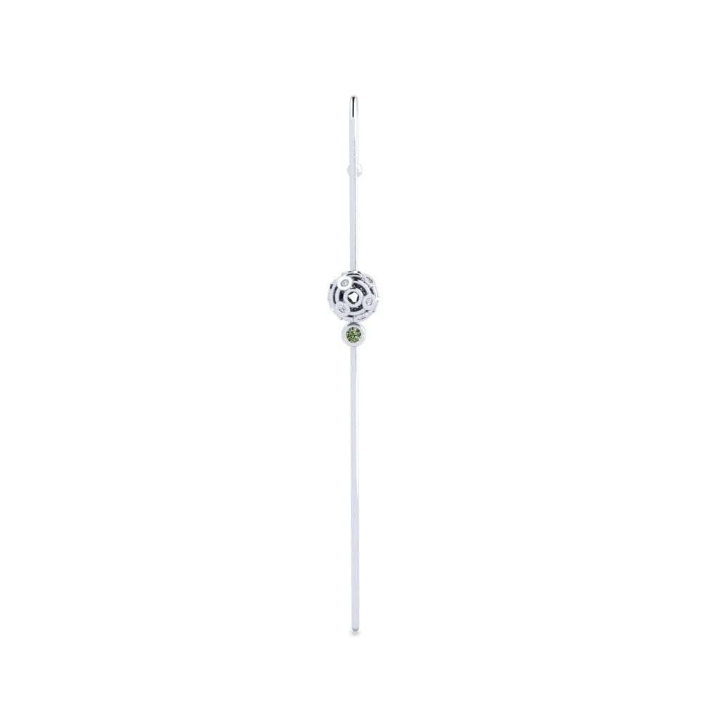 950 Platinum Green Diamond Ear Piercing Elystan