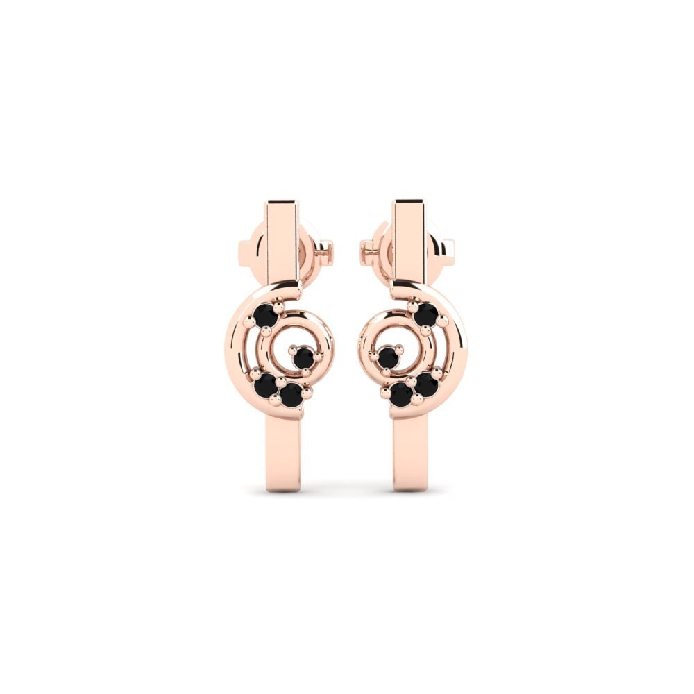 14ct Rose Gold Black Onyx Women's Earring Gallen