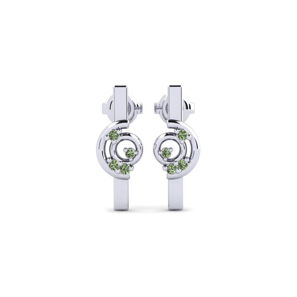 950 Platinum Green Diamond Women's Earring Gallen
