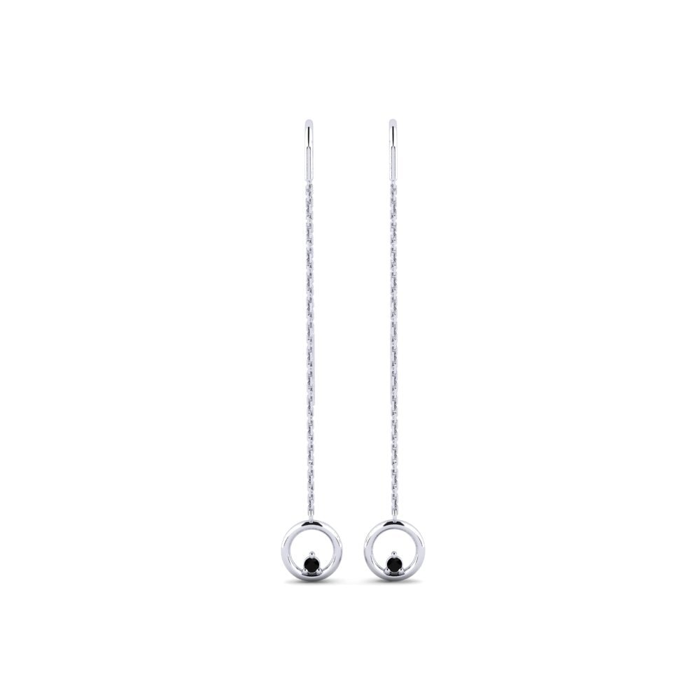 950 Platinum Black Onyx Women's Earring Gistwad