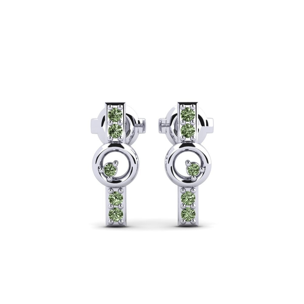 950 Platinum Green Diamond Women's Earring Grindelwald
