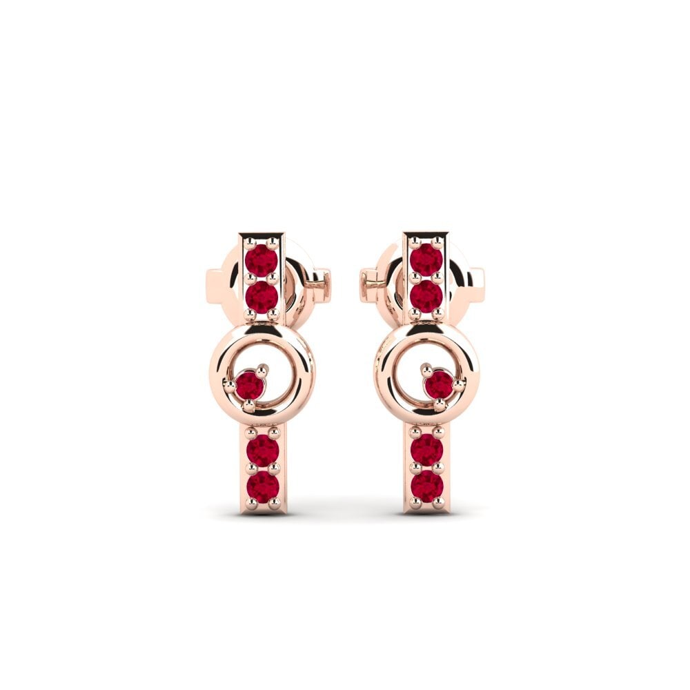 14ct Rose Gold Ruby Women's Earring Grindelwald