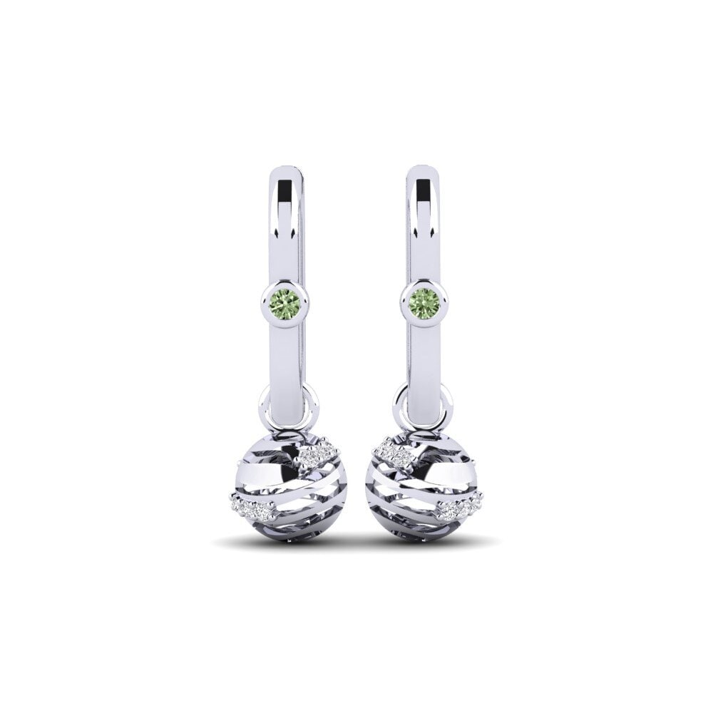 950 Platinum Green Diamond Women's Earring Hakykat