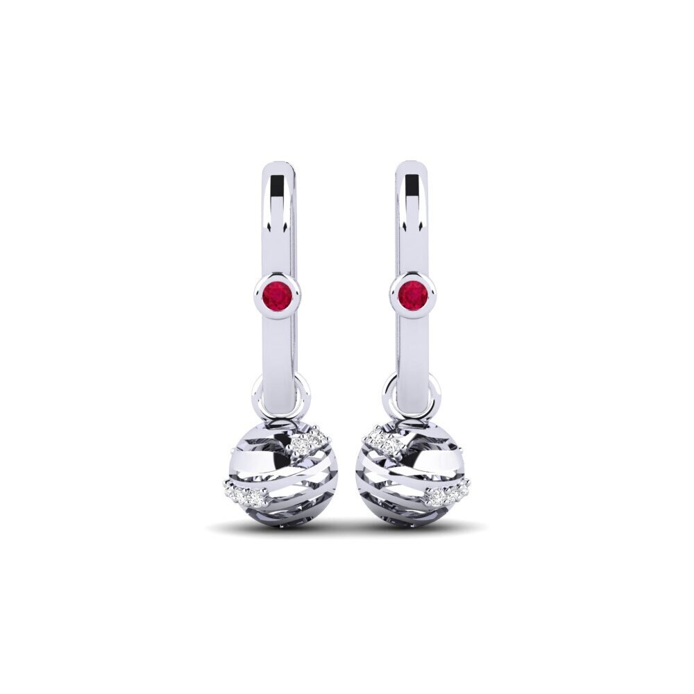 950 Platinum Ruby Women's Earring Hakykat