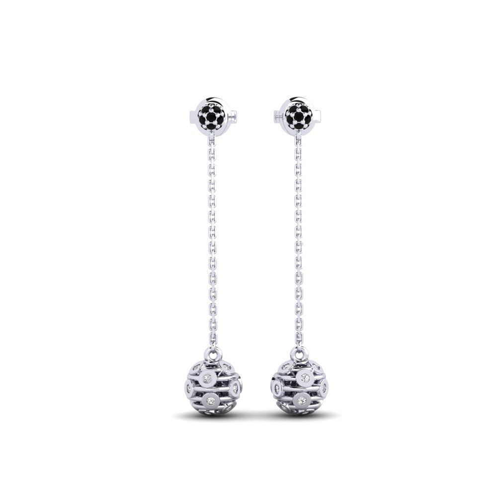 950 Platinum Black Onyx Women's Earring Hanson