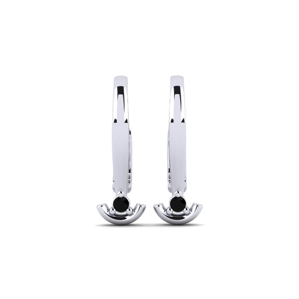 950 Platinum Black Onyx Women's Earring Heitast