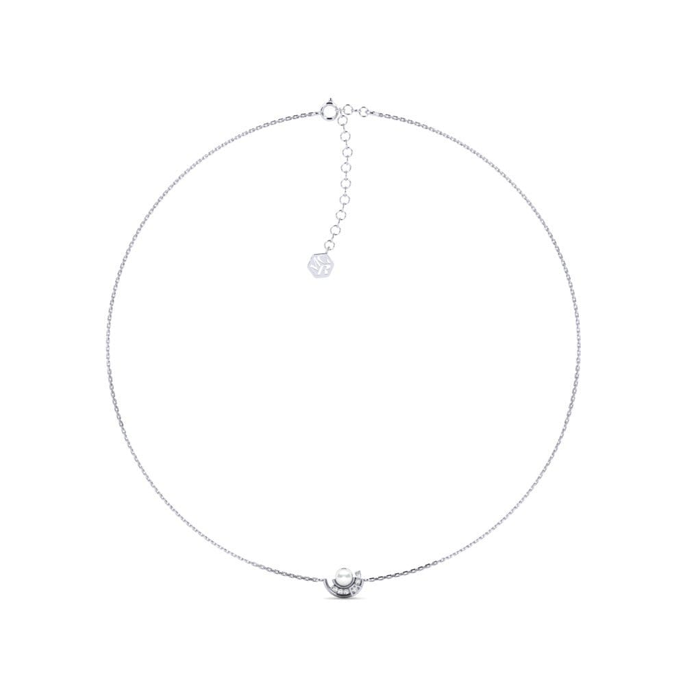 White Silver Moissanite Women's Necklace Hergiswil