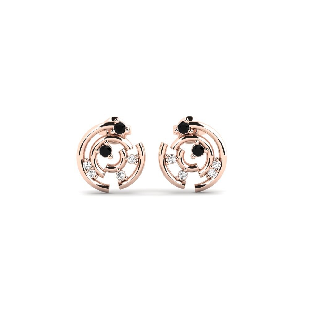 14ct Rose Gold Black Onyx Women's Earring Herisau