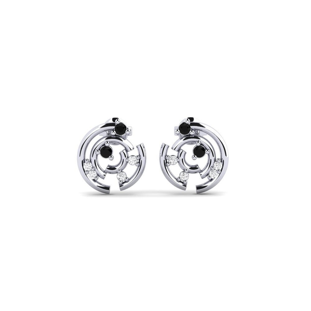 950 Platinum Black Sapphire Women's Earring Herisau