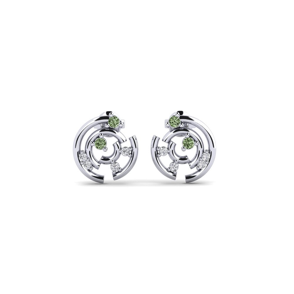 950 Platinum Green Diamond Women's Earring Herisau