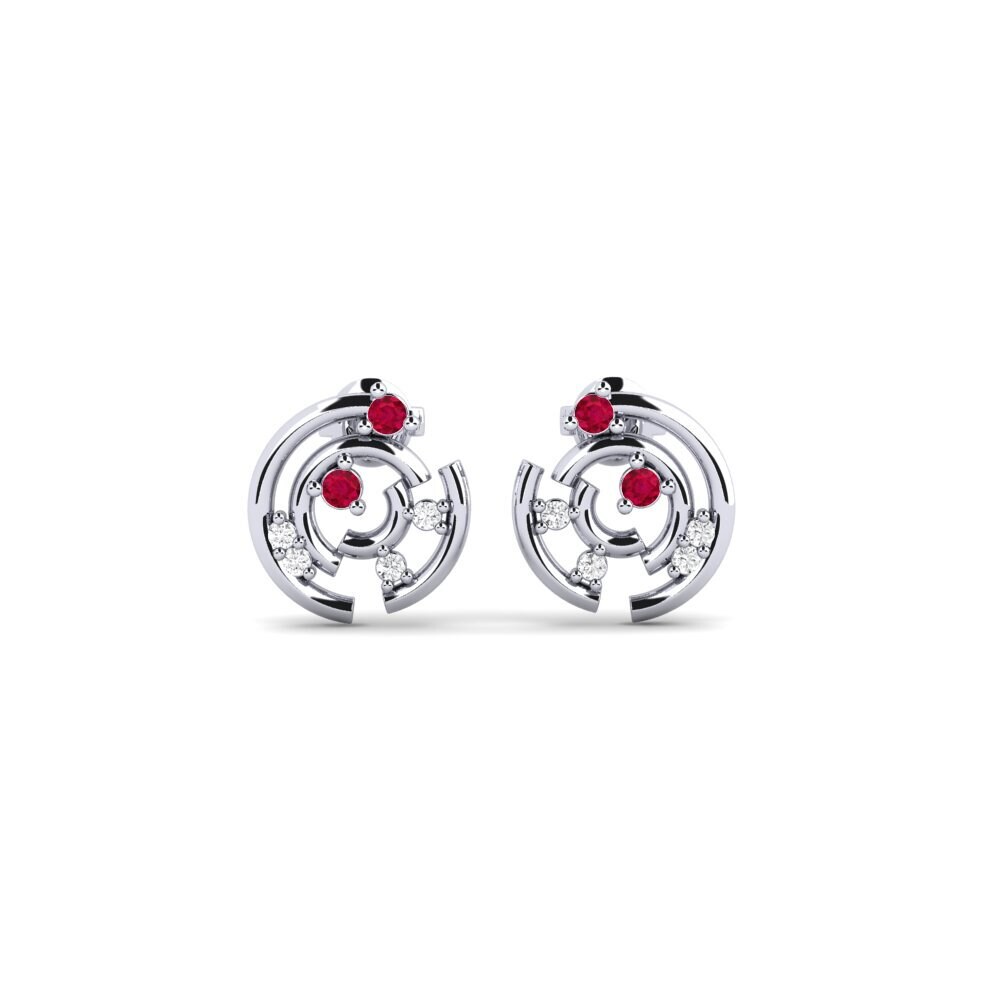 950 Platinum Ruby Women's Earring Herisau