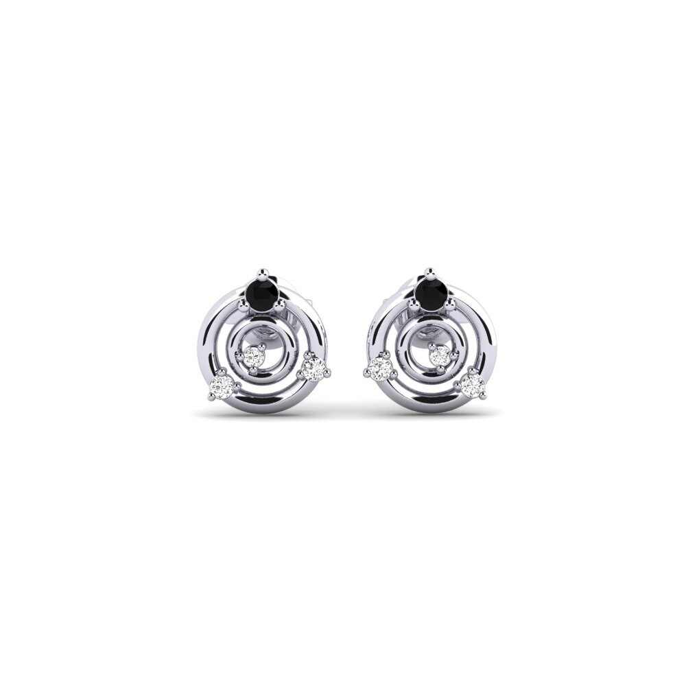 950 Platinum Black Onyx Women's Earring Holograms