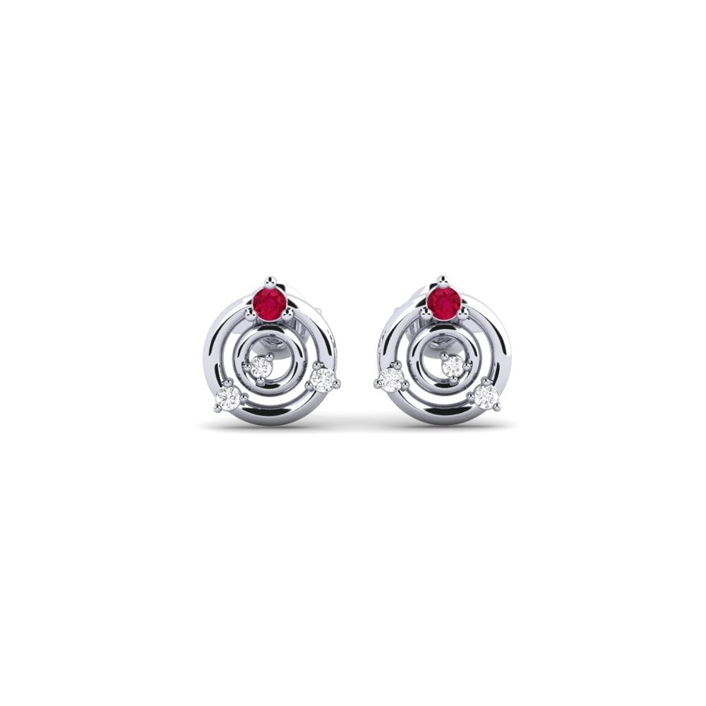 950 Platinum Ruby Women's Earring Holograms