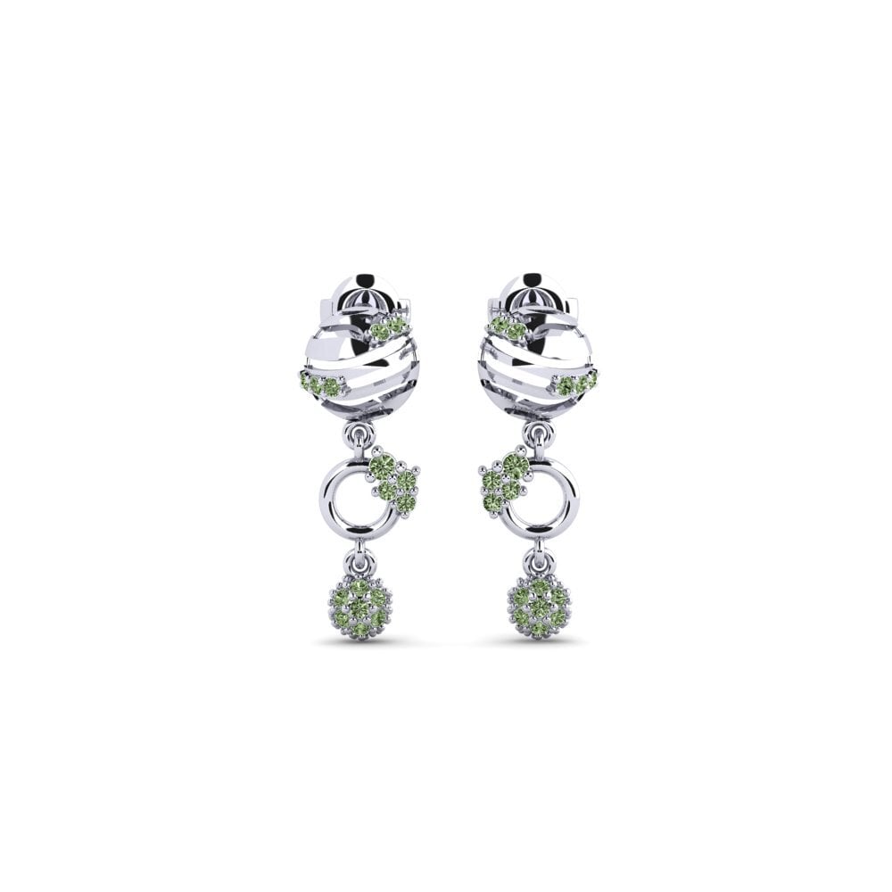 950 Platinum Green Diamond Women's Earring Indaba