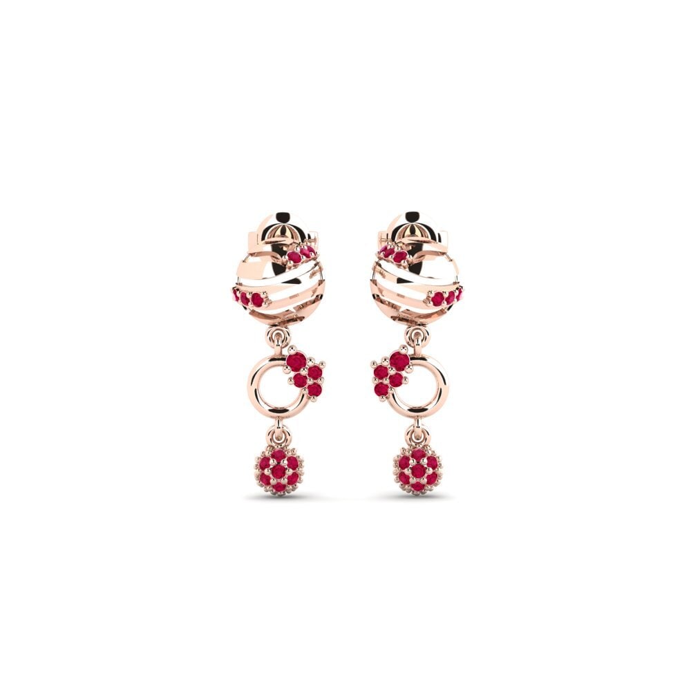 14ct Rose Gold Ruby Women's Earring Indaba