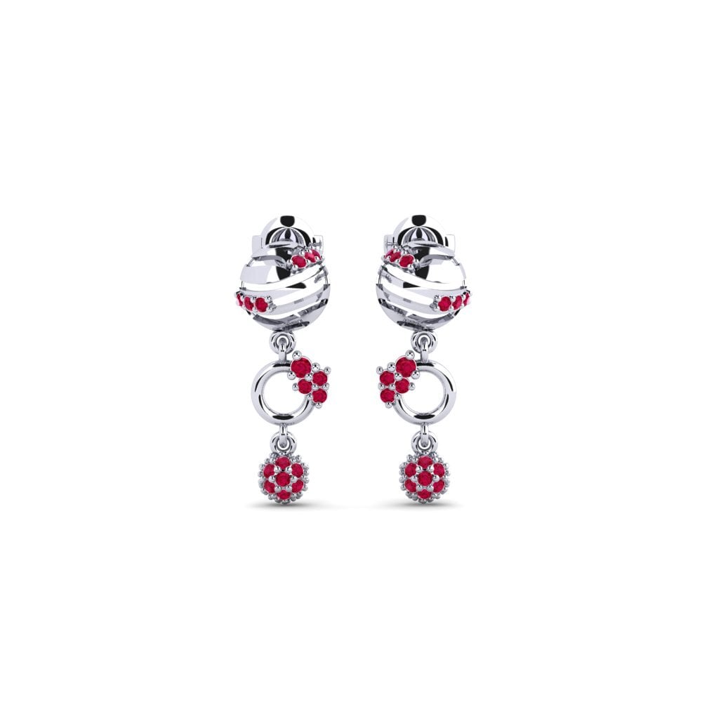 950 Platinum Ruby Women's Earring Indaba
