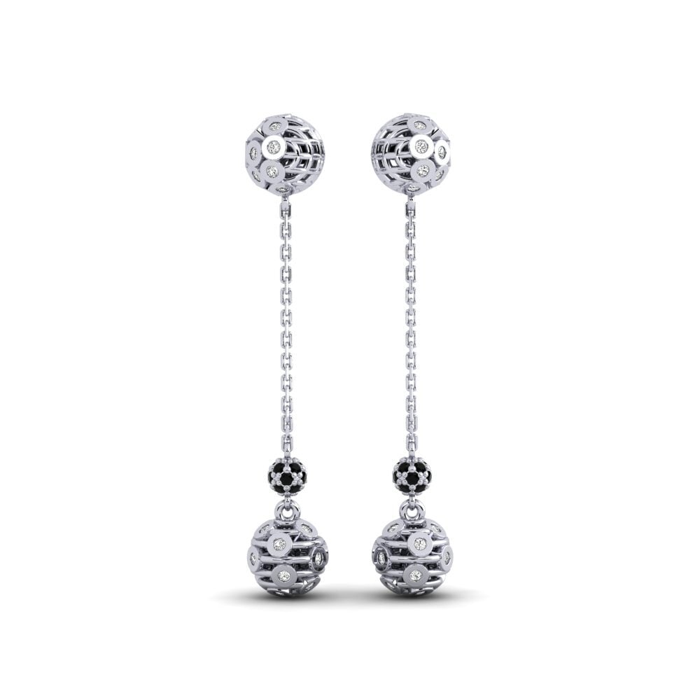 950 Platinum Black Onyx Women's Earring Inigo