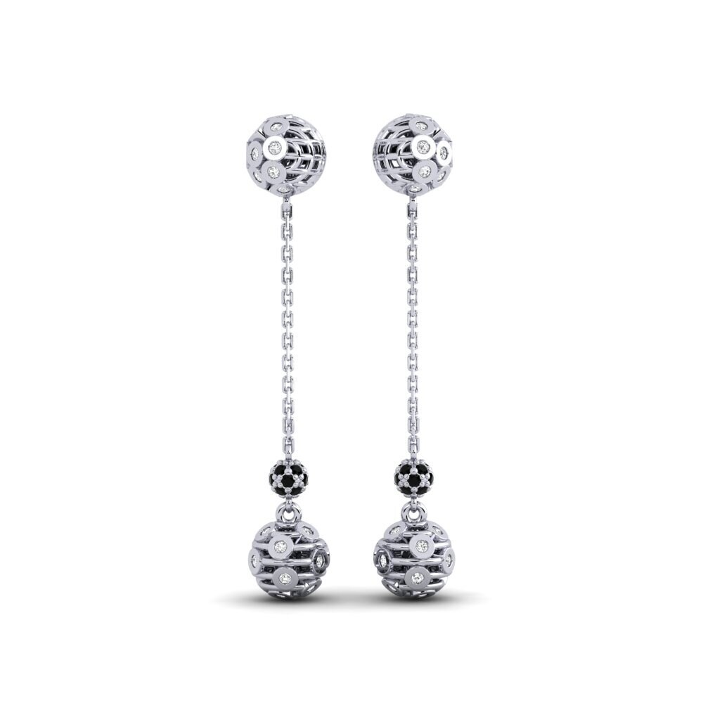 950 Platinum Black Sapphire Women's Earring Inigo